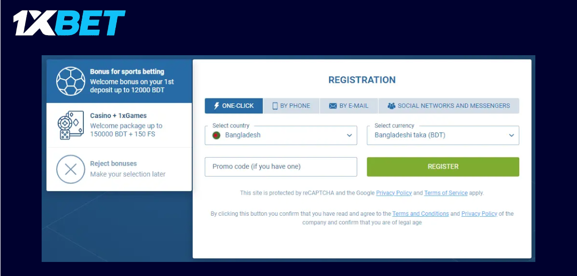 How to Register Your 1xBet Bangladesh Account