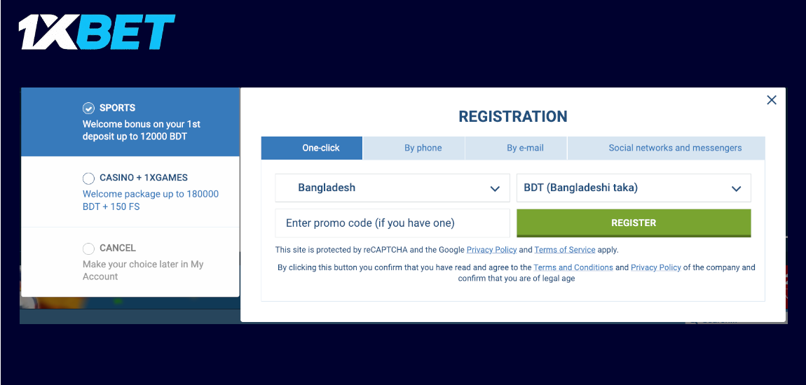Register and Download the 1xBet App